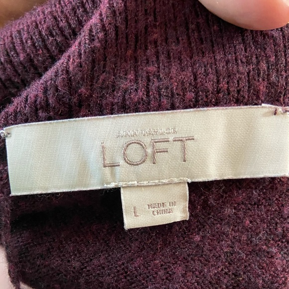 Loft purple eggplant cowl neck sweater - Picture 2 of 4